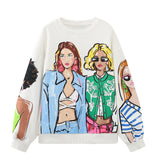 New Girls' Printed Loose-Fitting Hoodie 1131815-Outfit