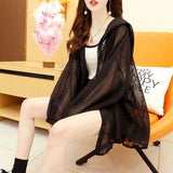 Fongt Ice Silk Sunscreen Coat Women's Lace Net Red 2025 New Thin Air Breathable Street Sunscreen