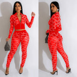 Fashion Women's Pure Color Net Gauze Hot Drill Long Sleeve Trousers Two-Piece Set-Outfit
