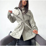 Fongt Buckle Collar Loose Warm Lingge Cotton Suit New 2025 Autumn And Winter With Thick Cotton Clothes