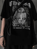 Men's Gothic Punk Shield Graphic Tee-Outfit