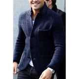 Fongt Men's Men's Blazer Suit Collar Long Sleeve Pocket Shirt Men's Jacket Coat