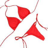 Fongt Neck With Bikini Sexy Swimsuit Lady Split Strap Adjustable Multi-Color Swimsuit