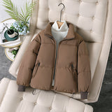 Winter New Add Thick Stand Collar Bread Clothes Down Cotton-Padded Jacket Female Small Students Korean Version Loose Cotton-Padded Jacket Coat Tide-Outfit