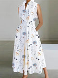 Summer Commuting Fashion Polka Dot Button