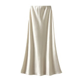 Fongt Temperament Pressure Folded Bare-Faced Fishtail Half-Dress Girl Spring Hanging Thin Bag-Butbice Long Dress 9836