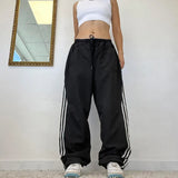 Fongt New Autumn 2023 Elastic Waist Tie Base Simple Straight Leg Trousers-Outfit
