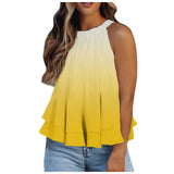 Print Round Neck Halter Sexy Sleeveless