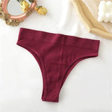 Seamless Women's Panties 9 Solid Color High Waisted Thongs Women Comfortable Women's Cotton Briefs Sexy Female