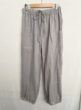 Loose High Waist Button Linen Trousers
