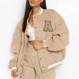 women's jacket spring 2022 Oversized Woman Baseball Women's spring Jacket Long Sleeve Bomber Jackets Letter Print Casual