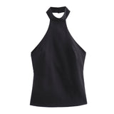Fongt Women's Clothing INS Net Red Pop Casual Fashion With Buckle Hanging Neck Top