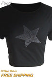 Women Goth Clothes y2k Crop Tops Summer 2023 T shirts Grunge 2000s Trashy Aesthetic Short Sleeve Tees Young Girls