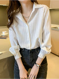 Woman Blouses 2023 Elegant and Youth Woman Blouses White Shirt Female Clothing Striped Women Tops Luxury Women's