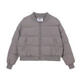 Korean Version Of The New Baseball Uniform Down Cotton Uniform Collar Short Women Winter Thick Small Loose Coat Padded Clothes-Outfit