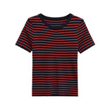 Fongt Homemade New Women's Classic Oceanic Short Sleeve Striped Knitted 3519020