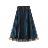 Fongt Silk Folded Skirt Net Yarn Half-Dress Woman Long Yarn Skirt On Both Sides Of The 9230