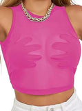 2024 Summer New Round-Neck Women's Sleeveless Mesh Perspective Embroidered Palm Creative Vest