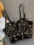 Vintage Lace Embroidery Bustier-Outfit