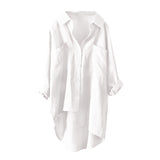 Fongt Casual Wind Pure Color Shirt Autumn Versatile New Women's Cardigan Double Pocket Long Sleeve Temperament