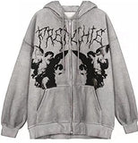 Fongt New Hoodie Jersey Women Loose Street Sports Zipper Open Shirt Y2k Coat Women