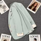 Fongt Suitcase Women's 2025 Spring New Korean Style Suit Blue Blast Street Ocean Design Sense