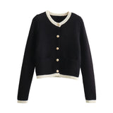 Fongt 2025 New Women's Button Knitted Jacket Little Scented Women's Sweater E3336
