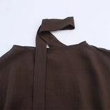 Fongt Women's Clothing 2025 Summer New Loose Casual Temperament Simple Rivet Scarf Shirt Top