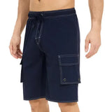 Pants Solid Color Multi-Pocket Fake Two Double-Layer Overalls Five-Point Fitness Running Leisure Sports Shorts-Outfit
