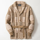 Fongt Men's Vintage Knit Dresses Classic Lattice Jackcase Sweater Sweater