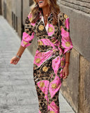 Women's New Fashion Printed Shirt Tie Medium Long Strip-Outfit