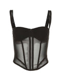 Sheer Mesh Corset Top-Outfit