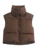 Sleeveless Cropped Puffer Jacket-Outfit