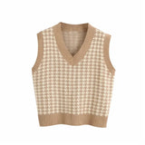Houndstooth knitted Sweater-Outfit
