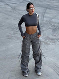 Pants Baggy Sweatpants Women Joggers Trousers Loose Drawstring High Waist Solid L Streetwear Y2K