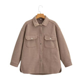 Fongt Explosion Women's Fashion Blouse Solid Color Hair Coat