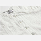 New INS Super Hot Three-Dimensional Lace V-Collar Women's Single Buckle Short Blouse With V-Collar-Outfit