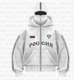 Fongt New Hot Sales Up And Down Double-Head Zipper PAG GHB Printing Niche Design New Eye View Coat