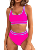 Fongt New Sexy Swimsuit Female Bikini Bikini Split Body Contrast Color Multi-Color