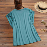ZANZEA Women Spring Lace Patchwork Blouse Long Sleeve O-Neck Oversized Chemise Female Fashion Casual Clubing Holiday Tunic