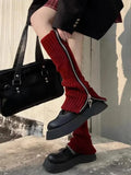 Zip-Up Knitted Leg