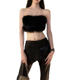 Plush With A Short Thoracic Blouse Wrapped In A Thoracic Coat In Autumn Without A Shoulder Strap Inside Sexy Hot Girl Wearing The