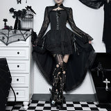 New WY23108 Autumn Dress Is Dark, Stylish, Sexy, Slim And Slim, And Goth Wears The Waist, Wears The Chest, Drags The Skirt.-Outfit