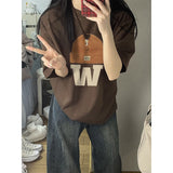 Vintage Embroidered Hat Short Sleeve Tee-Outfit
