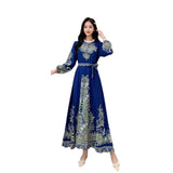 New Style Dress For Women's Holiday, Single-Breasted Collar, Single-Breasted Court Style, Vintage Printed Wide Swinging Long Dress-Outfit