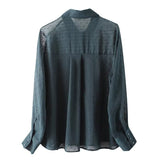2024 New Ladies' Long-Sleeved Loose Casual Polka-Dot Shirt-Outfit