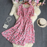 Broken Flowers Tighten Short-Sleeved Dress-Outfit