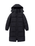 In The Play Add Thick Down Jacket Female Long Style Add Thick Hooded Over The Knee College Wind Silver Ion Students Lovers Coat-Outfit