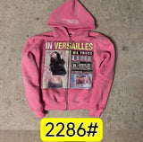 Fongt VERSAILLES Black Zipper Hoodie Casual Zipper Jacket