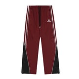 Patchwork Striped Baggy Sweatpants-Outfit
